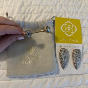 Kendra Scott Black and Gold Earrings and Bracelet Set